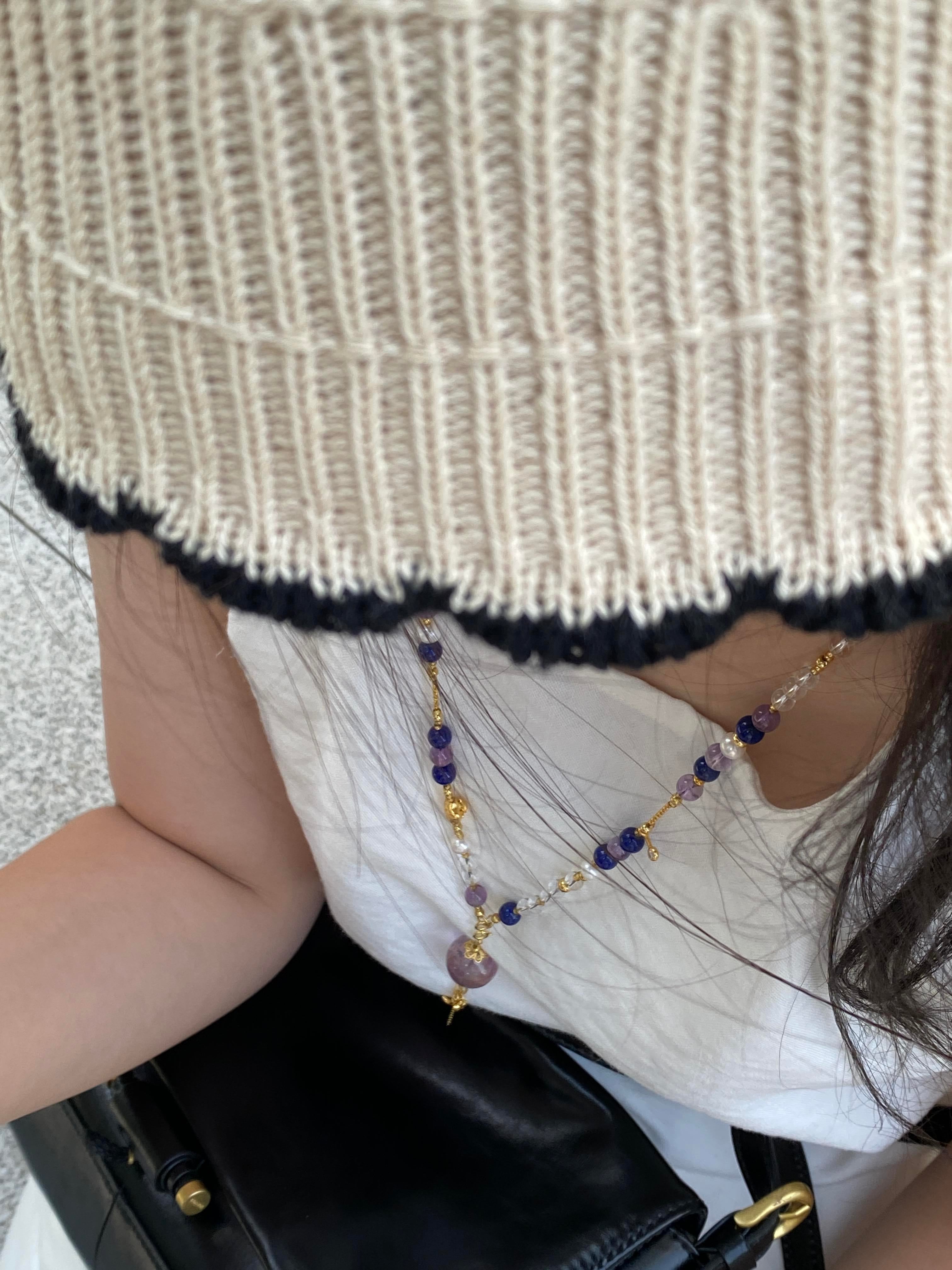Conversations Under the Stars Necklace: Balance Your Inner Universe with Lapis & Amethyst