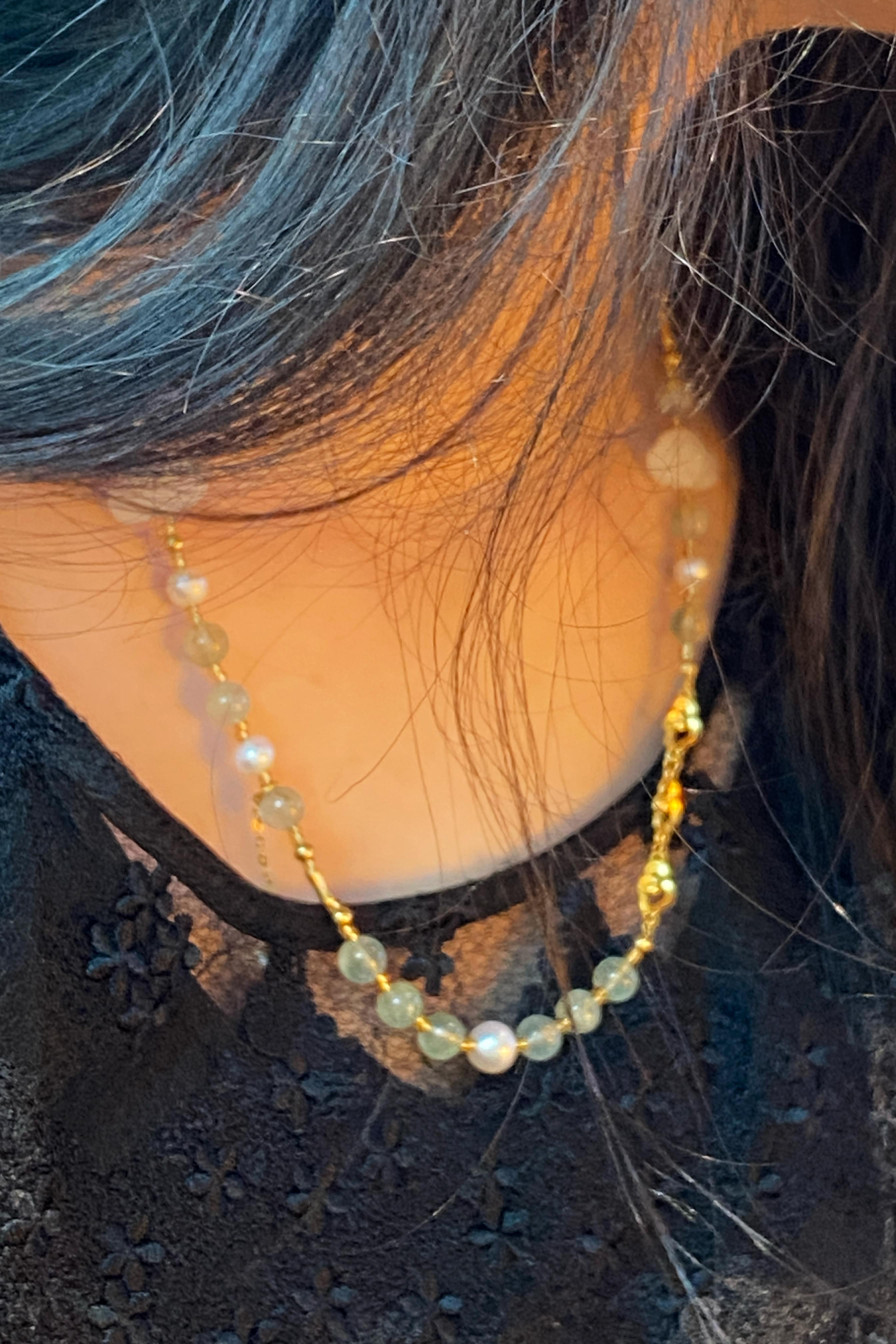Cloud Scroll Serenity Necklace: Embrace the soothing energy of grape stone and Hotan jade