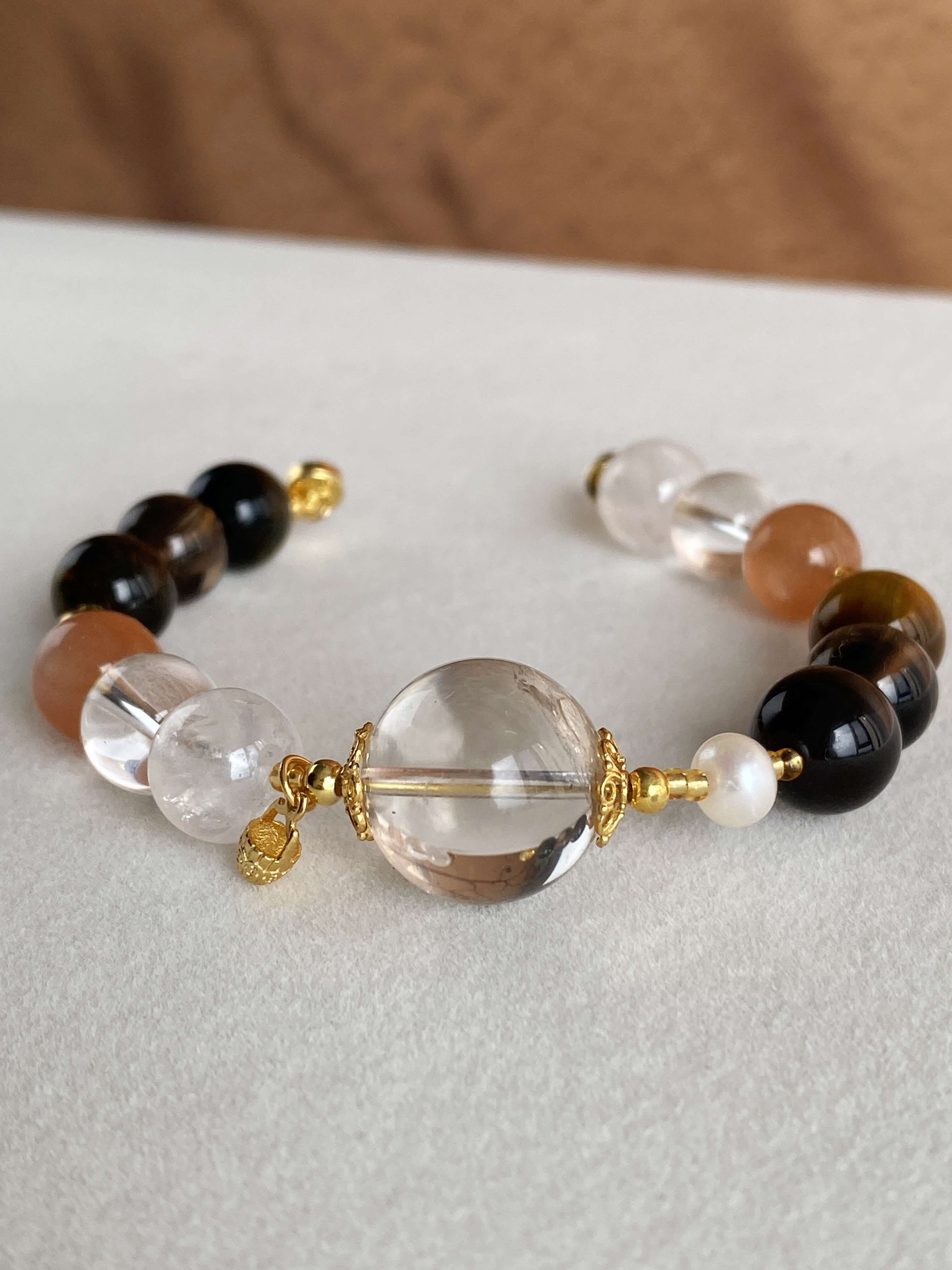 Aura Crystal Bracelet Front View - Feel the Energy of a Stable Aura