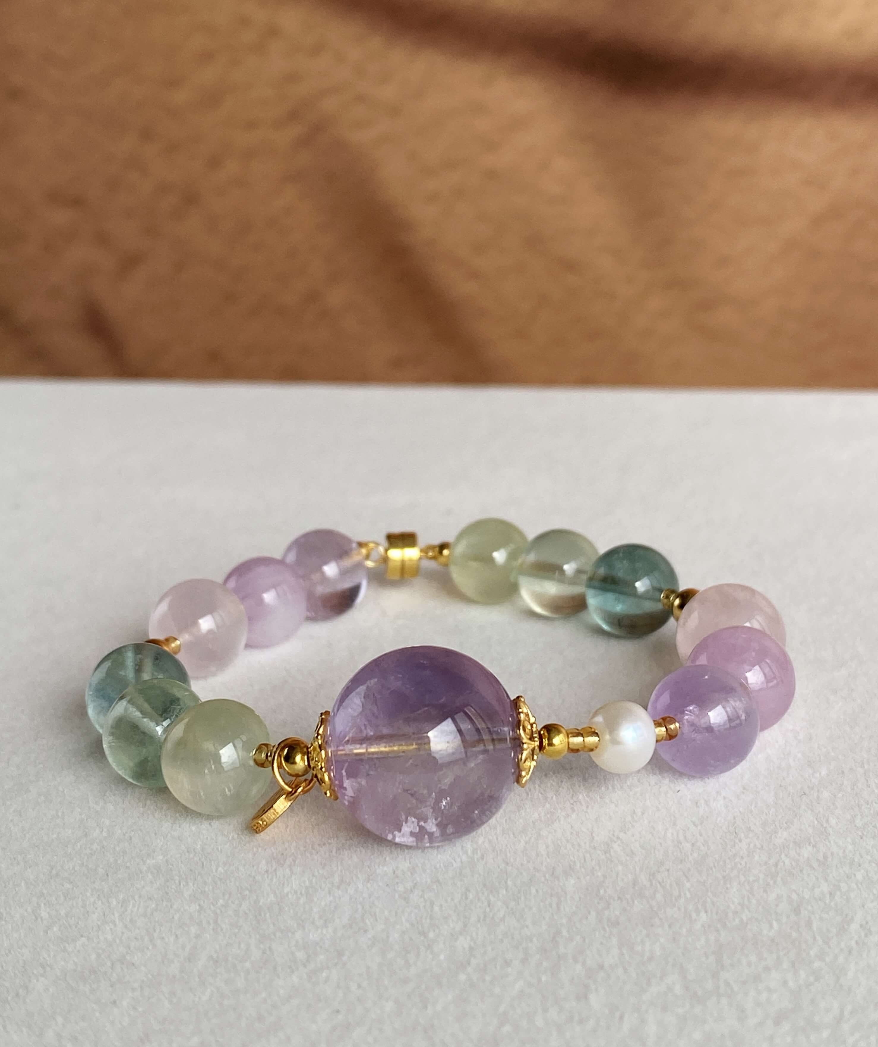  Vitality Crystal Bracelet Flat display-Handcrafted Healing Stone Designer Crystal Jewelry