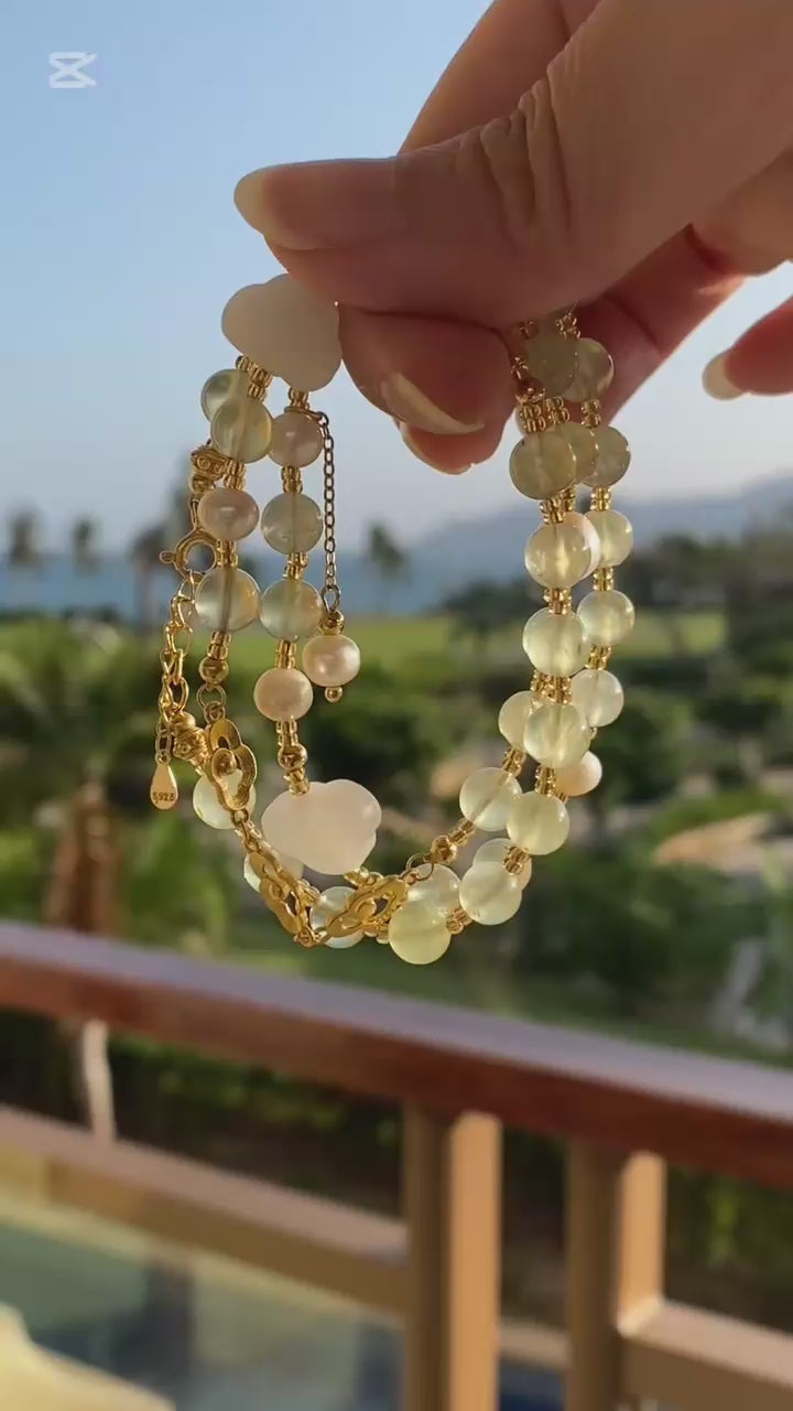 Cloud Scroll Serenity Necklace: Embrace the soothing energy of grape stone and Hotan jade
