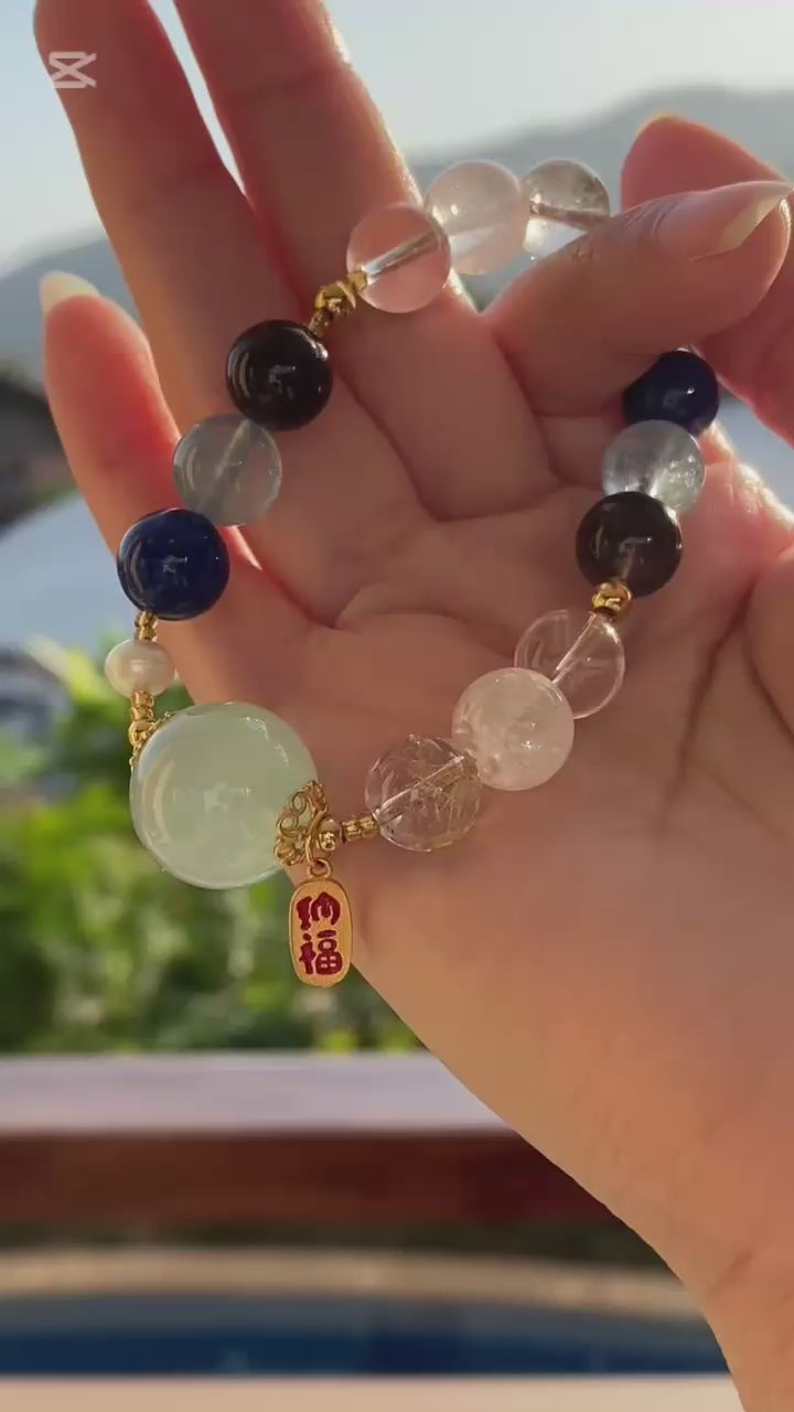 Aquamarine & Lapis lazuli Wisdom Bracelet: Clarity in Thought, Flow in Expression